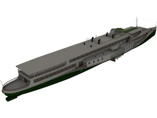 Rheundampfer Goethe Steam Ship 3D Model