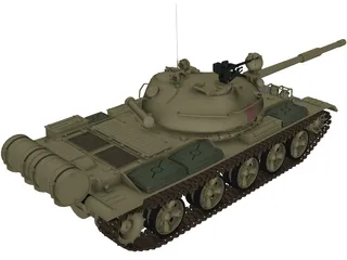 T-62A Russian Tank 3D Model