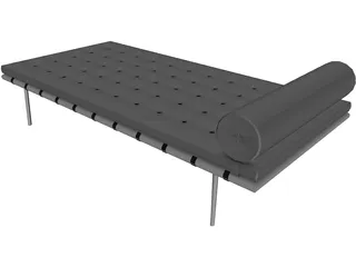 Mies Barcelona Couch 3D Model