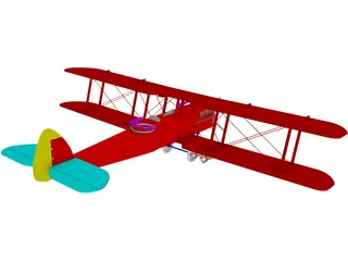 Biplane Curtiss Jenny 3D Model