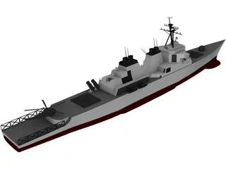 DDG-51 Arleigh Burke Class Destroyer 3D Model