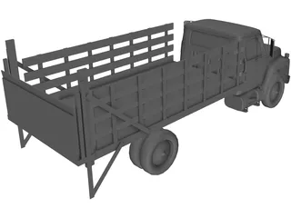 International Flatbed Truck 3D Model