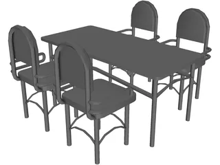 Table and Chairs 3D Model