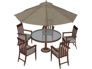 Table Set Patio 3D Model