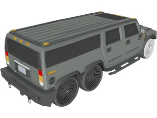 Hummer H2 Limo 3D Model