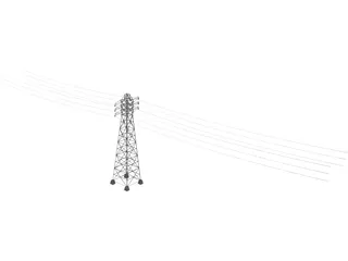 Power Lines 3D Model