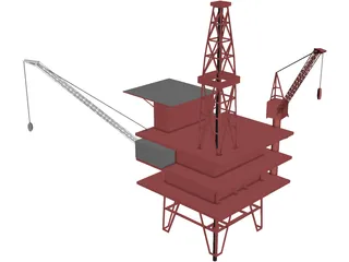 Oil Rig Sea 3D Model