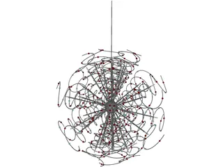 Outburst Crystal and Halogen Chandelier 3D Model