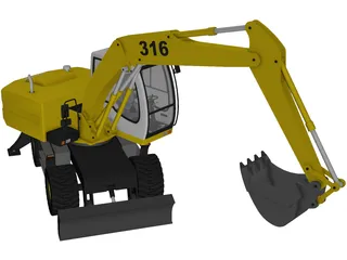 Liebherr Excavator 3D Model