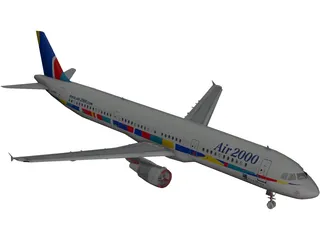 Airbus A321 Air 2000 3D Model