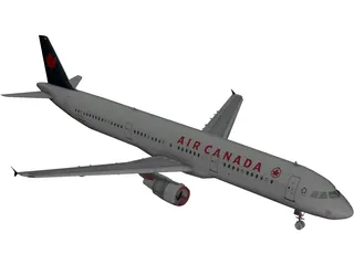 Airbus A321 Air Canada 3D Model