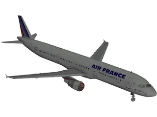 Airbus A321 Air France 3D Model