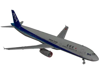 Airbus A321 All Nippon 3D Model