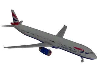 Airbus A321 British Airways 3D Model
