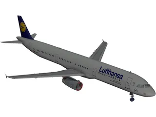 Airbus A321 Lufthansa 3D Model