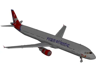 Airbus A321 Virgin Atlantic 3D Model