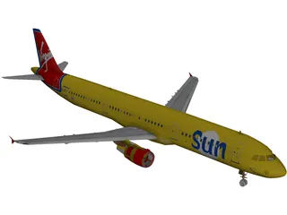 Airbus A321 Virgin Sun 3D Model
