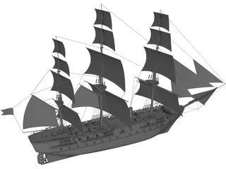 Turk Ship 3D Model