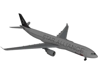 Airbus A330-300 Thai 3D Model