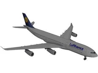 Airbus A340-200 Lufthansa 3D Model