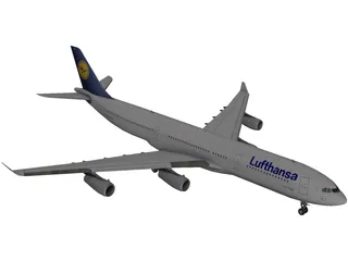 Airbus A340-300 Lufthansa 3D Model