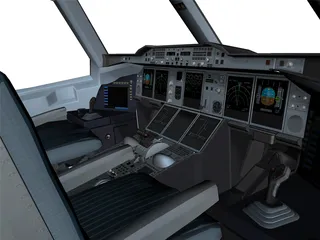 Airbus A380-800 Cockpit 3D Model