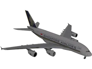 Airbus A380-800 Singapore Airlines 3D Model