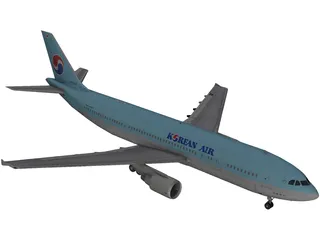 Airbus A300-600 Korean Air 3D Model