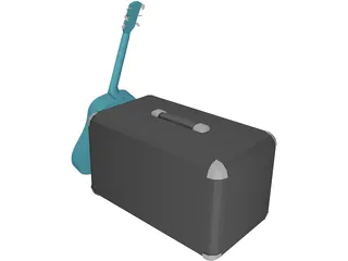 Guitar and Amp Marshall 3D Model