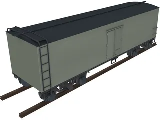 Canadian Box Baggage Car 3D Model