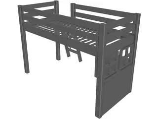 Loft Bed Children with Store 3D Model