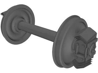 Freight Train Axle 3D Model