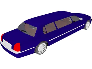 Lincoln Town Limousine (2003) 3D Model