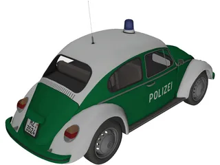 Volkswagen Beetle German Police 3D Model