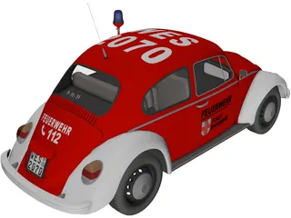 Volkswagen Beetle German Fire 3D Model