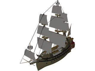 Galleon Early Spanish 3D Model