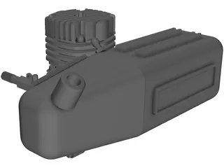 RC OS .50 Engine with Standard Muffler 3D Model
