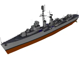 Destroyer Forbin 1958 3D Model