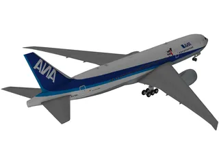 Boeing 777-200 Ana 3D Model