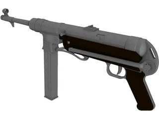 MP-40 Sub Machine Gun 3D Model