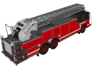 Pierce Firetruck Ladder 3D Model