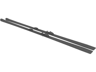 Ski Single Tip with Bindings 3D Model