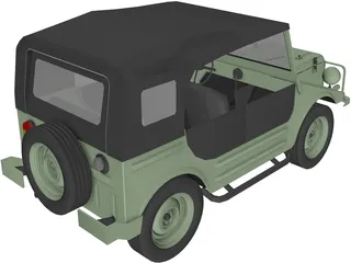 Volkswagen German Military Car 3D Model