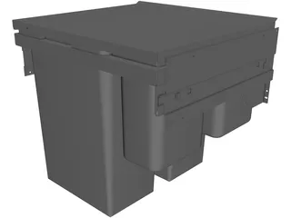 Sliding Garbage Cans 3D Model