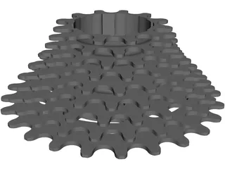 Cassette 9 Speed Rear 3D Model