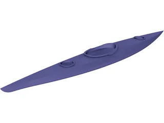 Tandem Kayak Boat 3D Model