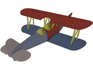 Mickys Doppeldecker Airplane 3D Model