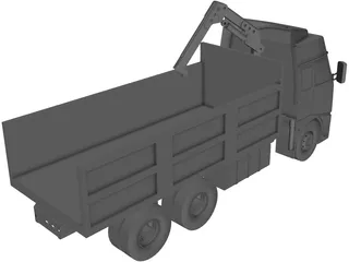 Volvo Truck 6X4 Crane 3D Model