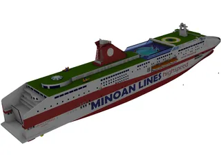 Cruise Ship Europe 3D Model