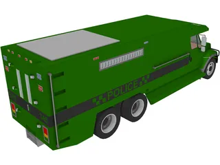 International Police Truck 3D Model